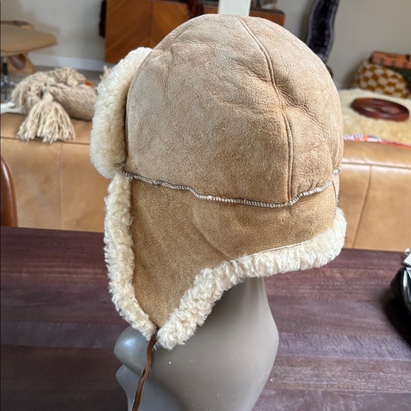 Vintage Bighorn Sheepskin Co.Leather Earflap Trapper Hat - Picture 6 of 13